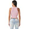 True Religion Women’s Applique Lace Up Rib Tank – Ribbed Stretch Knit(Cherry Blossom)
