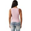 True Religion Women’s Crystal Square Neck Rib Tank(Fairytale)