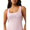 True Religion Women’s Crystal Square Neck Rib Tank(Fairytale)