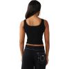 True Religion Women’s Crystal Square Neck Rib Tank(Jet Black)