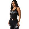 True Religion Women’s Crystal Square Neck Rib Tank(Jet Black)