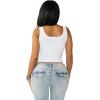 True Religion Women’s Crystal Square Neck Rib Tank(Optic White)