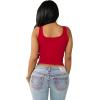 True Religion Women’s Crystal Square Neck Rib Tank(Salsa)