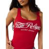 True Religion Women’s Crystal Square Neck Rib Tank(Salsa)