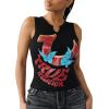 True Religion Women’s Notch Crop Tank – Racerback(Jet Black)