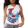 True Religion Women’s Notch Crop Tank – Racerback(White)