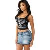 True Religion Women’s Printed Rib Tank Top(Jet Black)