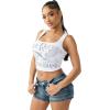 True Religion Women’s Printed Rib Tank Top(White)