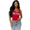 True Religion Women’s Crystal Square Neck Rib Tank(Salsa)