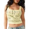 True Religion Women’s Printed Rib Tank Top(Lemon)