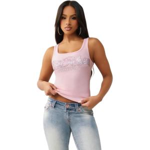 True Religion Women’s Crystal Square Neck Rib Tank(Fairytale)