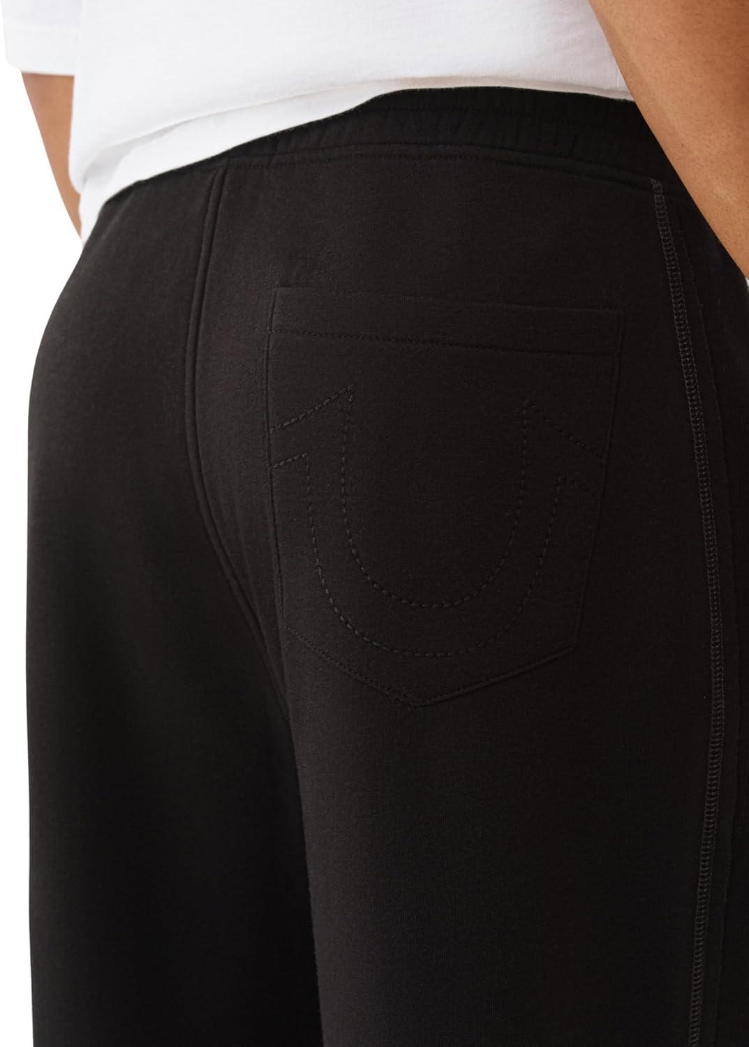 imageTrue Religion Mens Rib Stitch Dept Baggy Sweatpants Comfortable amp Warm Jogger Pants with Soft FitJet Black