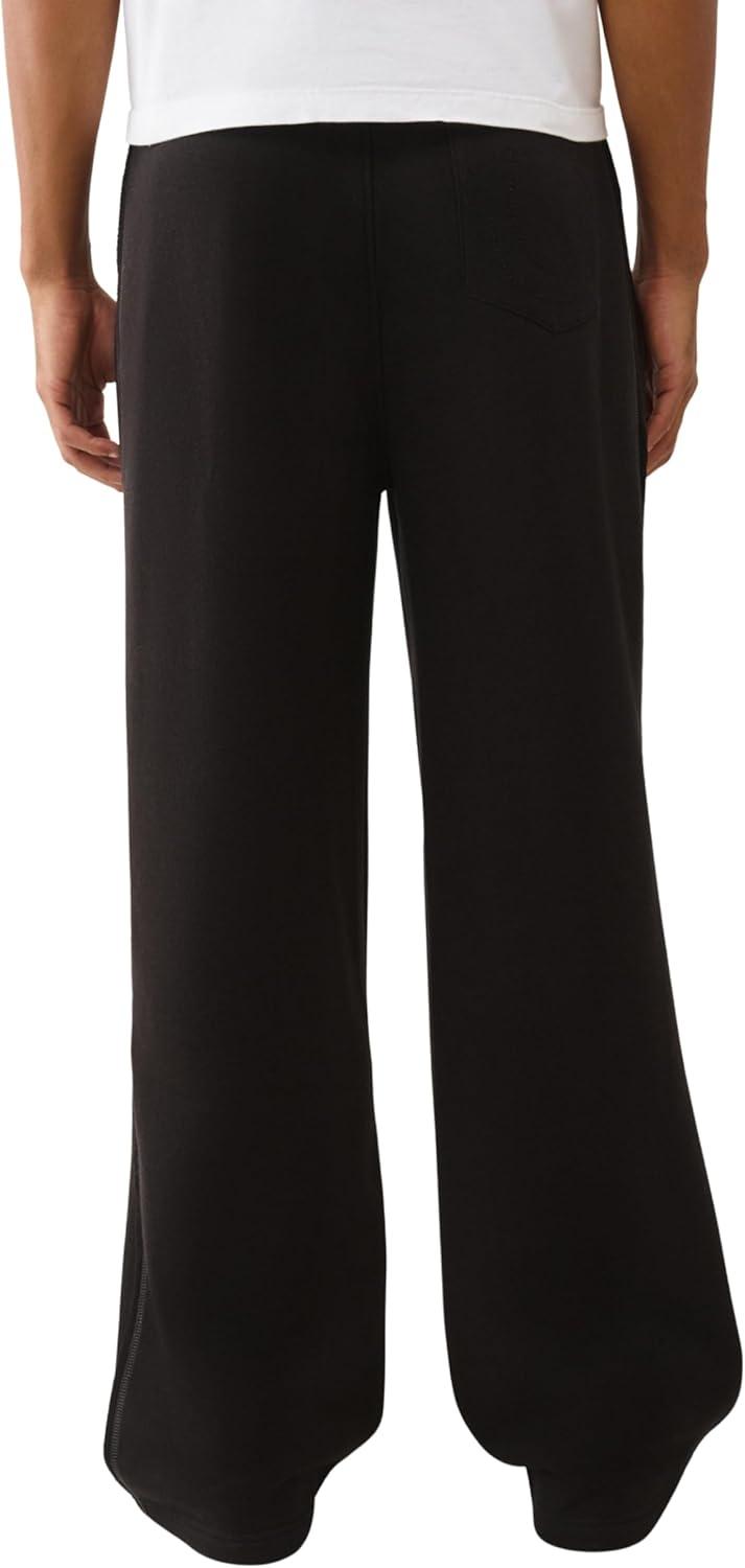 imageTrue Religion Mens Rib Stitch Dept Baggy Sweatpants Comfortable amp Warm Jogger Pants with Soft FitJet Black