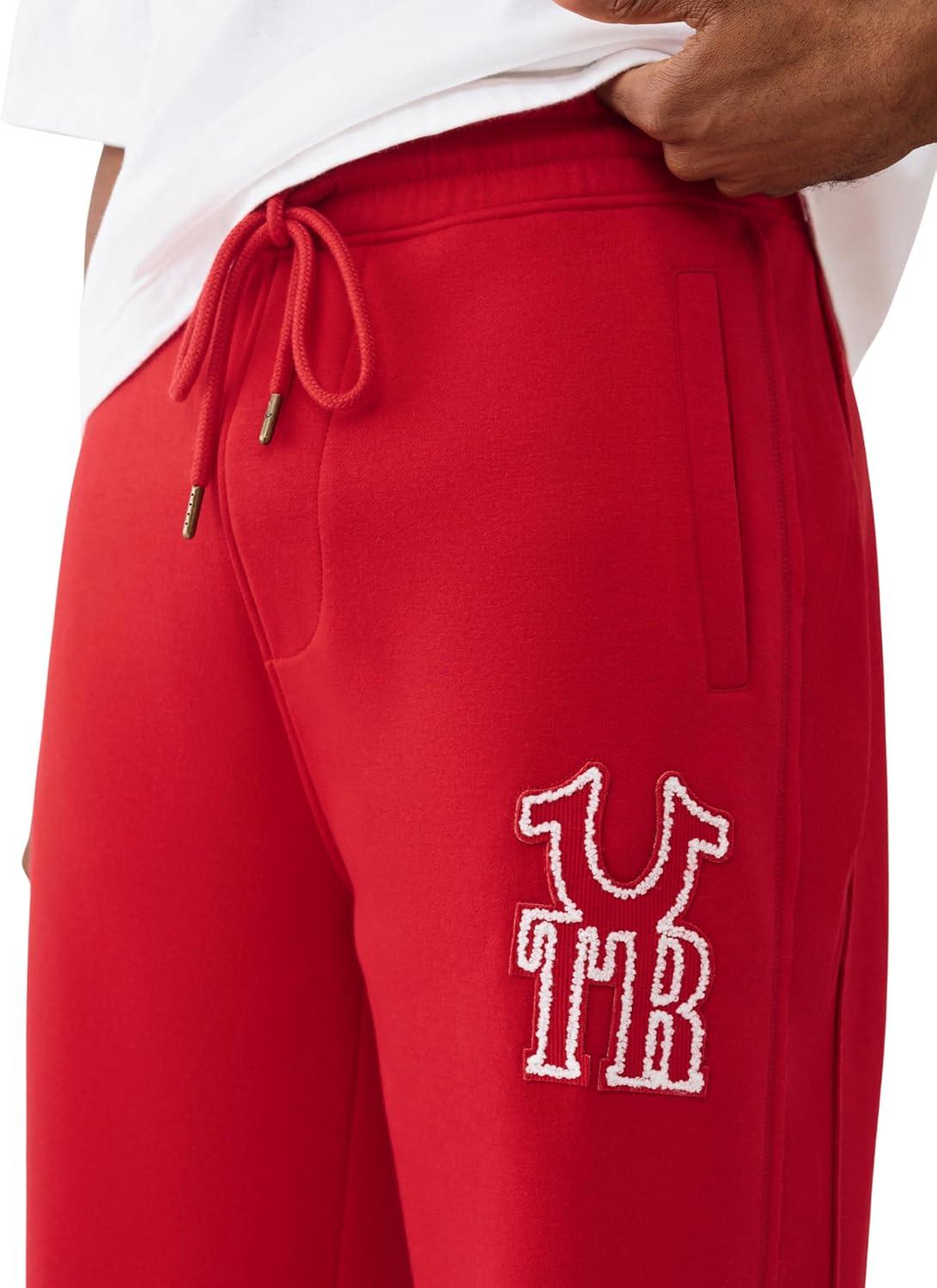 imageTrue Religion Mens Rib Stitch Dept Baggy Sweatpants Comfortable amp Warm Jogger Pants with Soft FitTrv Red