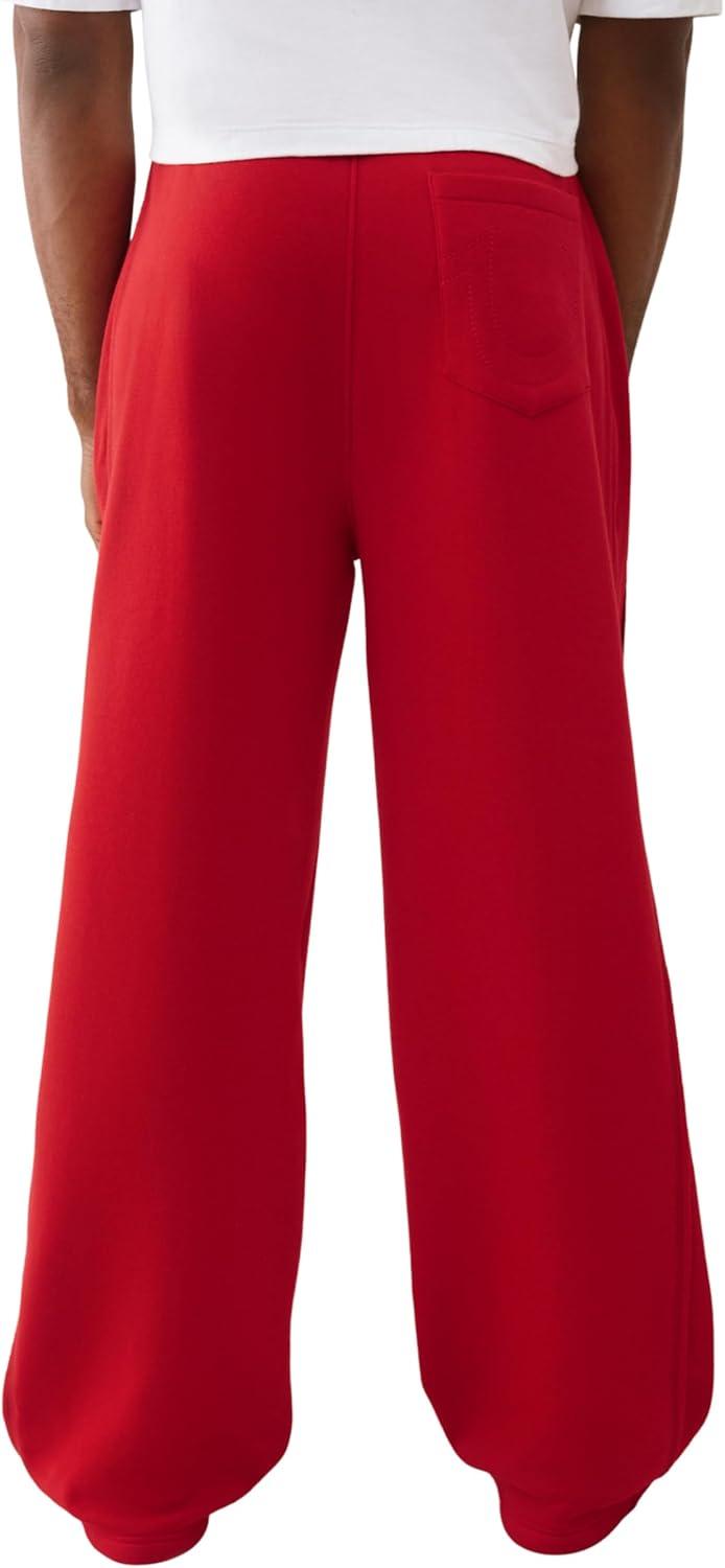 imageTrue Religion Mens Rib Stitch Dept Baggy Sweatpants Comfortable amp Warm Jogger Pants with Soft FitTrv Red