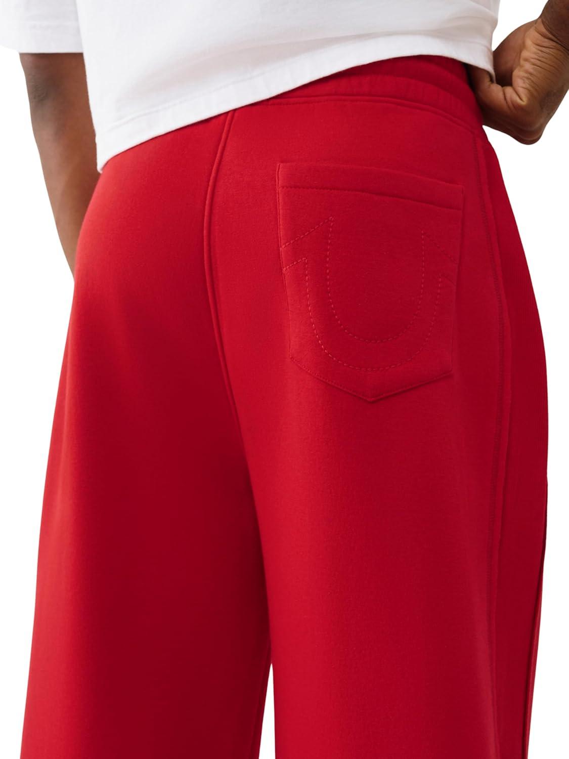 imageTrue Religion Mens Rib Stitch Dept Baggy Sweatpants Comfortable amp Warm Jogger Pants with Soft FitTrv Red