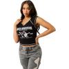 True Religion Women’s SRS Contrast Stitch Rib Notched Tee | Womens Tops | T Shirts for Women | Graphic Tees for Women(Jet Black)