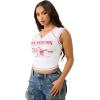 True Religion Women’s SRS Contrast Stitch Rib Notched Tee | Womens Tops | T Shirts for Women | Graphic Tees for Women(Optic White​)
