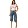 True Religion Women’s SRS Contrast Stitch Rib Notched Tee | Womens Tops | T Shirts for Women | Graphic Tees for Women(Optic White​)