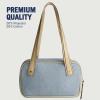 True Religion Satchel Bag, Women’s Small Denim Bowling Purse Handbag, Denim