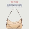 True Religion Shoulder Bag, Smooth Belted Purse with Chain Handle, Adjustable Strap and Gold Hardware(Camel)