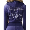 True Religion Women’s Velour Crystal Shrunken Zip Hoodie | Hoodies for Women | Zip Up Hoodie Women | Cropped Hoodie(Astral Aura)