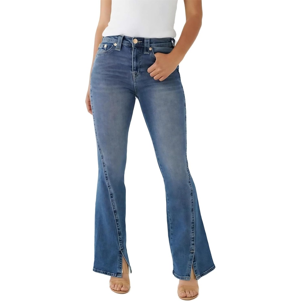imageTrue Religion Womens Reagan Hr Flare with SlitForgotten Path