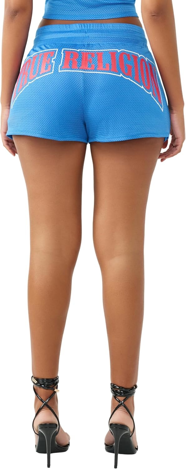 image:imageTrue Religion Womens Sporty Mesh Shorts Polyester Blend Comfortable Fit Soft FeelSuper Sonic