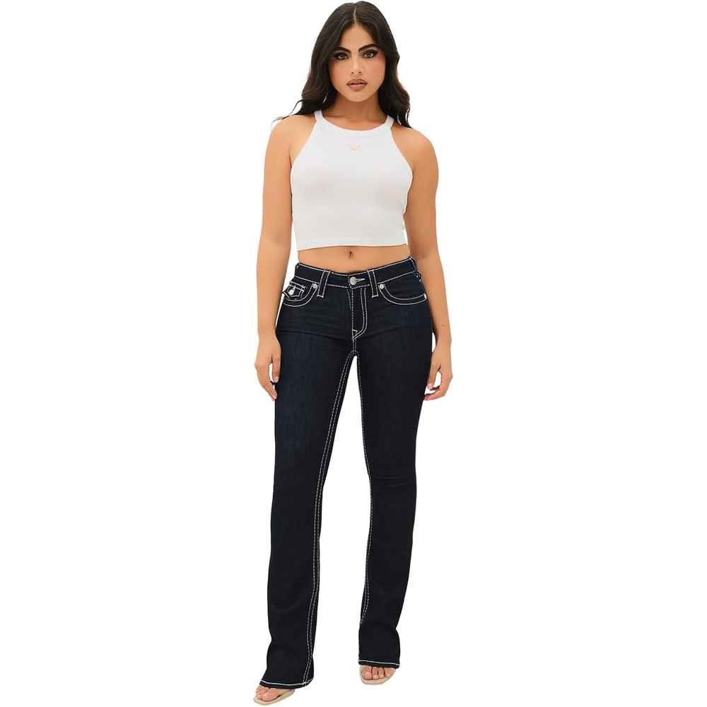 image:imageTrue Religion Womens Becca Mid Rise Bootcut Big T Jean Womens Jeans Bootcut Jeans for Women Stretch DenimBody Rinse