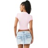 True Religion Women’s Cap Sleeve Baby Tee – Soft Cotton Blend T Shirt, Stretch Fabric, Flattering Fit(Orchid Pink)