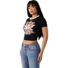 True Religion Women’s Crystal Heritage Baby Tee – Soft Cotton T Shirt, Comfortable Fit, Flattering Style(Jet Black)