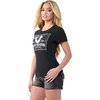 True Religion Women’s Crystal Trt Classic Crew Neck – Soft Cotton Blend, Comfortable Fit, Flattering Style(Jet Black)