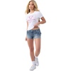 True Religion Women’s Crystal Trt Classic Crew Neck – Soft Cotton Blend, Comfortable Fit, Flattering Style(Optic White)