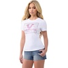 True Religion Women’s Crystal Trt Classic Crew Neck – Soft Cotton Blend, Comfortable Fit, Flattering Style(Optic White)