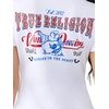 True Religion Women’s Heritage Classic V Neck Tee – Soft Cotton Blend T Shirt, Stretch Fabric, Flattering Fit(Optic White)