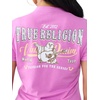 True Religion Women’s Heritage Classic V Neck Tee – Soft Cotton Blend T Shirt, Stretch Fabric, Flattering Fit(Spring Crocus)