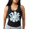 True Religion Women’s OG SRS Halter Tank – Cotton Stretch Fabric, Halter Design, Flattering Fit(Jet Black)