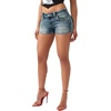 True Religion Women’s Pierced Joey Low Rise Cutoff Flap Shorts – Cotton Blend, Stretch Fabric, Women’s Jean Shorts(Sonic Journey)