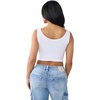 True Religion Women’s Rib Notch Tank – Soft Stretch Fabric Tank Top, Ribbed Texture, Flattering Fit(Optic White)