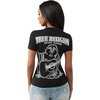 True Religion Women’s Super T Buddha Classic V Neck Tee – Soft Cotton Blend T Shirt, Comfortable Fit, Flattering Style(Jet Black)