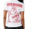 True Religion Women’s Super T Buddha Classic V Neck Tee – Soft Cotton Blend T Shirt, Comfortable Fit, Flattering Style(Optic White)