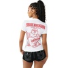 True Religion Women’s Super T Buddha Classic V Neck Tee – Soft Cotton Blend T Shirt, Comfortable Fit, Flattering Style(Optic White)