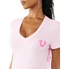 True Religion Women’s Super T Buddha Classic V Neck Tee – Soft Cotton Blend T Shirt, Comfortable Fit, Flattering Style(Orchid Pink)