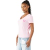 True Religion Women’s Super T Buddha Classic V Neck Tee – Soft Cotton Blend T Shirt, Comfortable Fit, Flattering Style(Orchid Pink)