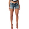 True Religion Women’s Pierced Joey Low Rise Cutoff Flap Shorts – Cotton Blend, Stretch Fabric, Women’s Jean Shorts(Sonic Journey)