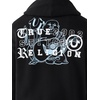 True Religion Men’s Logo Zip Hoodie – Cotton Blend Sweatshirt, Full Zip, Comfortable & Warm Fit(Jet Black)