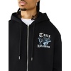 True Religion Men’s Logo Zip Hoodie – Cotton Blend Sweatshirt, Full Zip, Comfortable & Warm Fit(Jet Black)