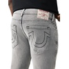 True Religion Men’s Ricky Skinny No Flap Straight Jeans – Cotton Blend, Straight Fit, Signature Stitching(Grey Wolf Wash)