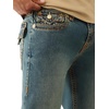 True Religion Men’s Ricky Super T Flap Straight Jeans – Cotton Blend, Straight Fit, Flap Pocket Detail(Sepia Dawn Medium Wash)