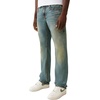 True Religion Men’s Ricky Super T Flap Straight Jeans – Cotton Blend, Straight Fit, Flap Pocket Detail(Steel Drift Medium Wash)